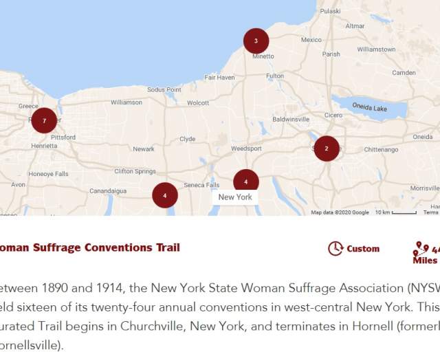 New Curated Trail Commemorates Sixteen Key Suffrage Conventions