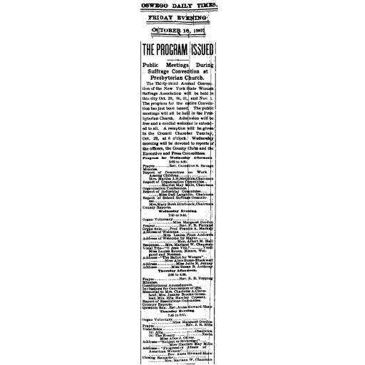 Program of 1901 Suffrage Convention