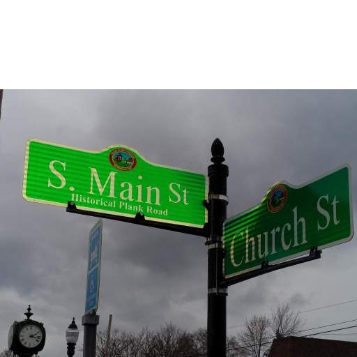 Main and Church Streets signage