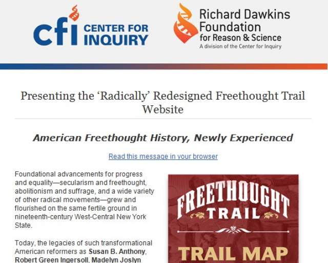 Presenting the 'Radically' Redesigned Freethought Trail Website