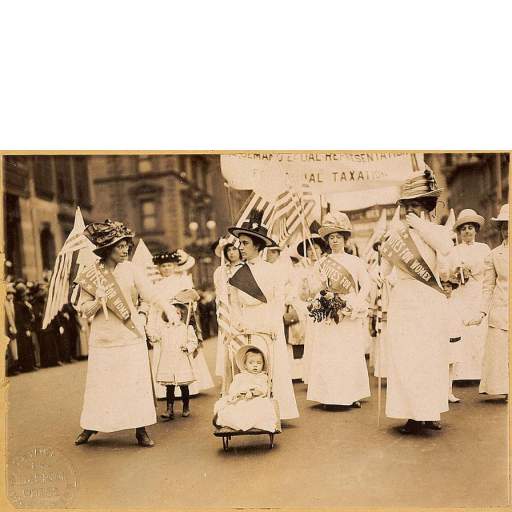 Second generation suffragists parading in 1912