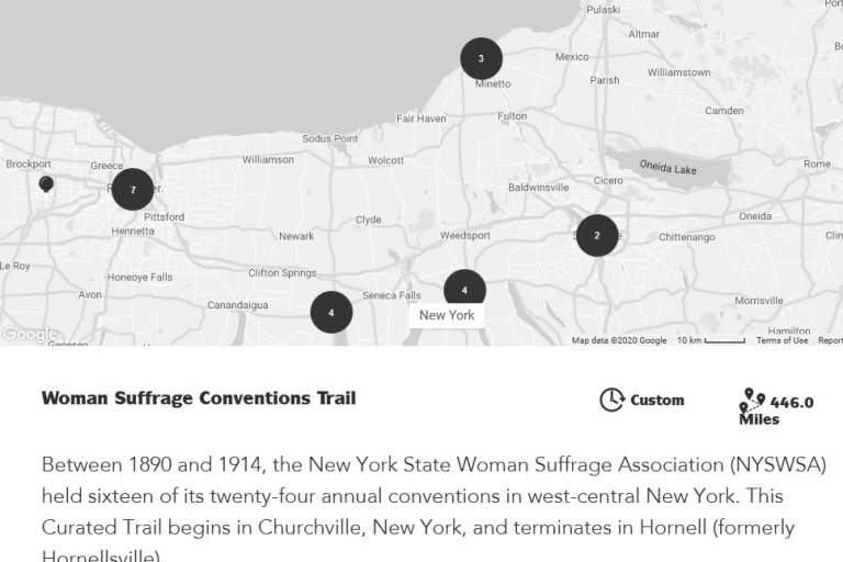 New Curated Trail Commemorates Sixteen Key Suffrage Conventions