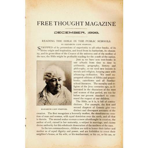Stanton Article in Free Thought Magazine